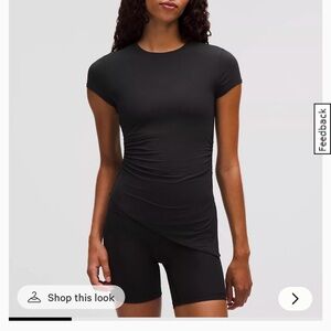 Modal-Silk Asymmetrical-Hem T-Shirt